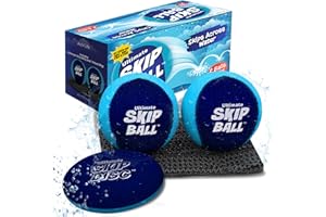 ACTIV LIFE Ultimate Skip Ball (Navy/Teal) Fun Lake Toys & Beach Gear Stuff - Cool Swimming Pool Accessories for Outside Games - Best for Kids Ages 7-8 & 8-12 to Toss, Catch & Skipping - Gifts for Tweens & Teens