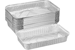 Relaxdays grillbrickor av aluminium, set om 25 st, silver | B x D: 31 x 21 cm, fyrkantiga grillbrickor, droppskålar för indirekt grillning
