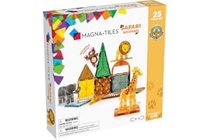 Magna-Tiles Safari Animals, The Original Magnetic Building Tiles For Creative Open-Ended Play, Educational Toys For Children Ages 3 Years + (25 Pieces) (20925)