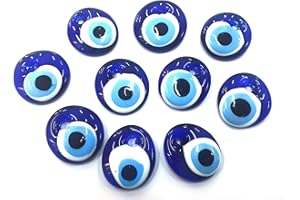 PERLIN 10 pezzi Nazar Boncuk Boncugu 2,5/3/4/5 cm occhio blu, occhio Evil Eye, portafortuna turco, regali per gli ospiti, perle decorative in vetro, amuleto da parete, decorazione da parete, (10,5 cm)