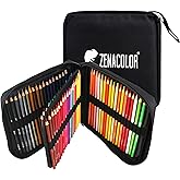 Zenacolor 72 Professional Colored Pencil, Carrying Case, 72 Colored Pencils, Coloring Book for Kids and Mandala for Adults, C