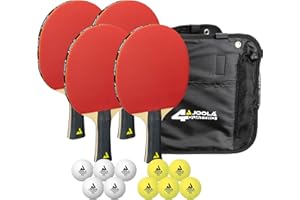 ‎JOOLA JOOLA Tischtennis Set, Tischtennis-Set mit 4 Tischtennisschlägern, Tischtennisbällen und Tragetasche