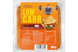 ‎STEINER´S STEINER´s Low Carb High Protein Brot | 94% weniger Kohlenhydrate | high protein | nur 2,6g Kohlenhydrate | 23g Eiweiß (280g)