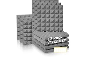 PAAUZOENG 12 paquetes de paneles acusticos 30 x 30 x 5cm, aislante acustico para el estudio de grabación insonorizacion acustica pared sonido que reducen el eco de la reverberación para techo en el hogar