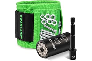SWANLAKE GARDEN TOOLS 3PCS Magnetic Wristband, with Strong Magnets for Holding Screws, Nails, Drilling Bits, Tool Gift for Men…