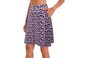 Jhsnjnr – Jupe-short de golf pour femme avec poches, longueur genou, taille élastique, jupe de tennis athlétique