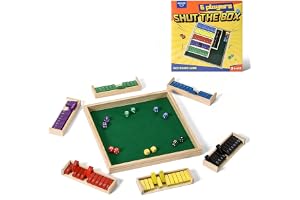 AIUAZA - Shut the Box tärningsbrädspel (stäng lådan) i trä, 6-sidigt familjematematikspel för 2–6 spelare, interaktivt pedago