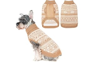 BINGPET Hjumarayan Hundepullover,Hunde Pullover Kleine Hund,Ultra Weiche Thermische Winter Warme Welpen Sweatshirt,Haustier Weihnachtspullover,Haustier Pullover - Beige SM