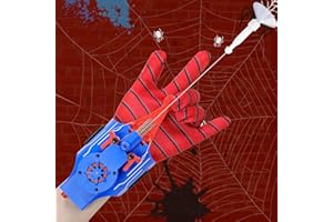 LUMHEW Spider Web Shooter Toys for Kids, 8 FT Web Shooter Wrist Toy-Rope Launcher for Kids, Superhero Cosplay Role Play Costume Props, Electric Take-up (Blue)