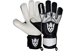 Keeperking - Guanti da portiere per bambini, ragazzi, adulti, senza salva dita, 4 mm, durevoli, in lattice, unisex