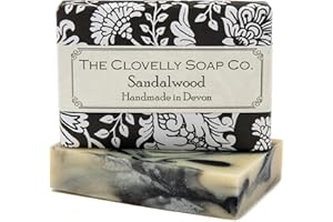THE CLOVELLY SOAP CO. Clovelly Soap Co Natural Handmade Sandalwood Bergamot and Charcoal Soap Bar for all Skin Types 100g