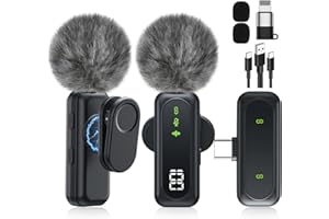 Jubolion Wireless Lavalier Microphone for iPhone – Magnetic Clip Mic with 100% Battery Display, Noise Reduction, Plug & Play, Compatible with iOS/Android – for TikTok, YouTube, Vlogging