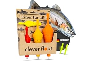 Clever Float Angelposen Set ohne Blei – Posen mit AirControl-System | Schwimmer Angeln mit verstellbarem Anbisswiderstand | Angelzubehör, Posen Angeln für Forelle, Hecht & Karpfen