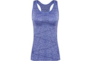 Disbest Yoga Tank Top, Women's Performance Stretchy Quick Dry Sports Workout Running Top Vest with Removable Pads