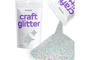 HEMWAY Glitter per artigianato in resina olografica argentata bicchieri biglietti gioielli di Natale candele microfine 100 g/3,5 oz