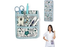 Nurse Life Salvabolsillos | No todos son iguales | Organizador de Bolsillo Enfermeria | Original regalo Enfermera para guardar Tijeras y Accesorios (VERDE AGUA FLORES)