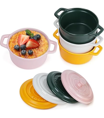 Set de 4 mini-cocottes camaïeu de bleus Metallics en céramique | Le