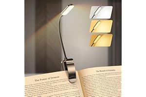 Sotipevs Leselampe Buch Klemme mit 20 LEDs, Touch-Bedienung Buchlampe mit 3 Farbtemperatur Modi & Stufenlose Dimmbar, 100 Betriebsstunden USB Wiederaufladbare Klemmlampe, 360° Hals Leselicht für Bett