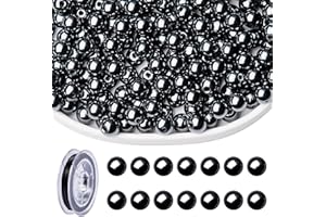 COGCHARGER 100 pieza De Cuentas De Piedra Natural De 8mm Cuentas De Vidrio Redondas De Piedras Preciosas Para Suministros De Fabricación De Joyas (Hematita Sintética No Magnética)