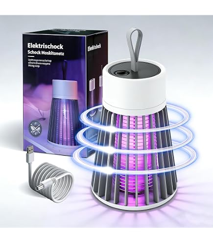Elektrische oplaadbare insectenverdelger, vliegenval, elektrische muggenval, UV-lamp en nachtlampje 2-in-1 met schemersensor, insectenvanger, vliegenvanger, muggenwerend middel, muggenlamp (Grey0 Elektrische oplaadbare insectenverdelger, vliegenval, elektrische muggenval, UV-lamp en nachtlampje 2-in-1 met schemersensor, insectenvanger, vliegenvanger, muggenwerend middel, muggenlamp (Grey0