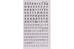 APLI Buchstaben und Zahlen übertragbar, schwarz. Antike Buchstaben und Zahlen 8 mm Schwarz