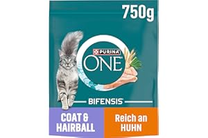 PURINA ONE BIFENSIS Coat & Hairball karma dla kotów sucha, bogata w kurczaki, 6 sztuk (6 x 750 g