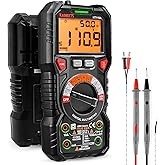 Multimetro digitale professionale automatico, TRMS 6000 Conti (prompt jack LED), Tester Elettrico, Tensione / Corrente / Resi