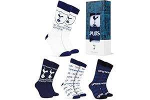 Tottenham Hotspur F.C. Socks for Men, 4 Pack Breathable Socks Supporters' Gear - Spurs Gifts for Men