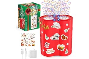Panamalar Macchina Bolle Fuochi D'artificio, 26 Fori Macchina per Bolle di Sapone Automatica per Bambini con 240ml Soluzione/Luci, Giocattoli Macchina Sparabolle per Festa All'aperto Matrimonio Natale