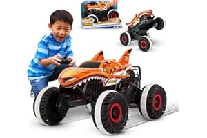 Hot Wheels Monster Trucks Macchina Telecomandata- Tiger Shark l'Inarrestabile Veicolo Radiocomandato, fuoristrada 4x4, Giocattolo per Bambini 4+ Anni, HGV87