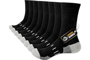 Niorasen Socken Herren, Baumwolle Herrensocken mit verstärkter Ferse und Zehe, Sportsocken mit Nahtlose Zehen, Crew Wandersocken, Arbeitssocken, Tennissocken, Laufsocken, 4 Paar