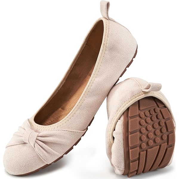 TN TANGNEST Women's Bowknot Pointed Toe Flats - Comfort Suede Ballet Flats For Dress & Casual - View #3