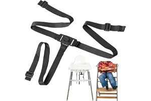 Säkerhetssele för barnstol, 1 Set, i Svart, kompatibel med IKEA ANTILOP och IKEA LANGUR, säkerhetssele som växer med barnet, 3-punktssele för barnstol, säkerhetssele för barnstol babybord