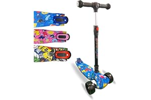 GizaStar 3 Wheel Tri Scooter, Easy Folding System, Height Adjustable Handlebars, Tilt To Turn Steering, Kids Aged 3+ Years