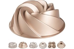 Erreke Moule à Gâteau, Qualité Professionnelle, Très Résistant, Double Couche Antiadhésive, Moule à Kouglof 1.8 litres (Spirale)