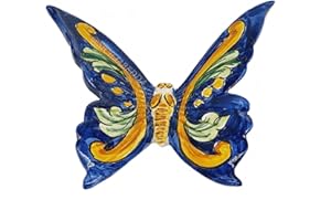 sicilia bedda - Animali Portafortuna in Ceramica Siciliana - Dipinti a mano (Farfalla 11x12 CM)