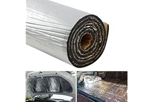 Putentfun 10mm Thick Foil Insulation Foam,Car Sound Deadening Self Adhesive Mat,Auto Heat Deadening Sound Mat Roll,Audio Noise Insulation and Dampening Mats 200x50cm