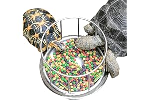 PW TOOLS Mangeoire à Tortues en Acier Inoxydable,Mangeoire à Tortue | Nourriture Rond à Cylindre Creux pour lézard, Tortue, caméléon, Reptiles