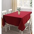 Airwill 100% Cotton Solid Pattern 4 Seater Square Table Cover Sized, 56x56 inches (Maroon, Pack of 1)
