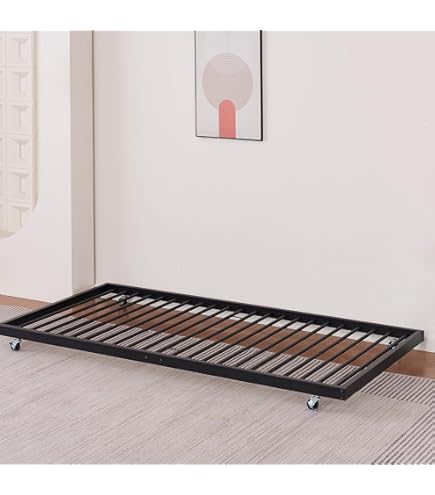 Single Bed With Mattress Included Panana Day Bed With Trundle - Metal - View #7