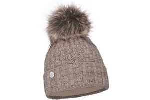 ELIMELI Damen Winter Mütze warme Strickmütze Wintermütze mit Bommel Slouch Strick Beanie Damen für Winter Bommelmütze Hergestellt in EU Farbenauswahl 16517