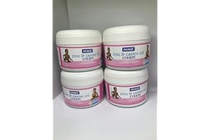 OMOGE HAIR LTD Omoge Beauty NuAge Nappy Rash Relief Cream Zinc & Castor, Lanolin Free Gentle & Effective for Sensitive Skin Ideal for Babies & Toddlers 200ml x 4 Nuage Nappy Rash Cream