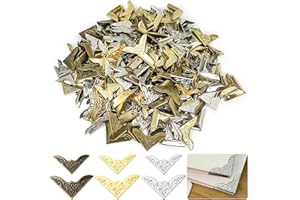 YOUNGSAY 360 Pezzi Protezione Angolo Libro, Metallo Protezione Libro Angolo, 23 x 23 x 3mm/30 x 30 x 8mm Vintage Angolo Libro Decorativo, per Libri e Album Fotografici (3 Colori)