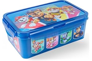 P:OS PAW Patrol Brotdose Kinder mit Fächern - auslaufsichere Bento Box für Jungen - Lunchbox aus Kunststoff bpa-frei mit Clipverschluss - Vesperdose und Snackbox für Kindergarten, Schule und unterwegs