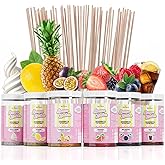 Belissia Aromazucker | 250g Zuckerwatte Zucker mit Partyset 6x | Intensiver Aromazucker für jede Zuckerwattemaschine | Geeign