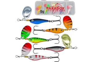 Paradox Fishing Zestaw spinner 9 g/15 g I 5 sztuk I przynęta na okonie i szczupaki spin jigs jigs spin jigs jig do łowienia okonia, przynęta spinningowa
