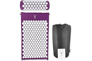 Base yoga Acupressure mat and Pillow/Acupuncture mat/Massage mat for Wellness, Relaxation and Tension Release