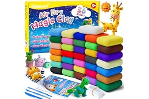 HMEUEST Air Dry Clay, 36 Colors Modelling Clay Kit for Kid, Ultra Light Non-Toxic Air Drying Clay, with Tools & Guidebook, Arts and Crafts Kits for Kids Boys Girls Toys