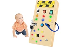 CRIOLPO Busy Board Montessori Giocattoli Bambini 1 2 3 Anni, Baby Giochi Montessori Bambino in Legno Toddler Activity Board Giocattolo Educativo Sensoriale Viaggio