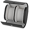 Rich India 2 Slot Travel Watch Organizer Box | Classic Round Leather Wristwatch Case for Men & Women